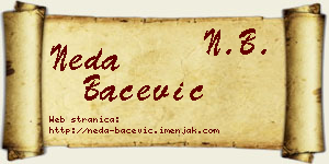 Neda Bačević vizit kartica